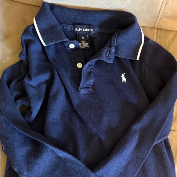 Ralph Lauren Other - Ralph Lauren girls Classic Polo dress in Navy with White Trim